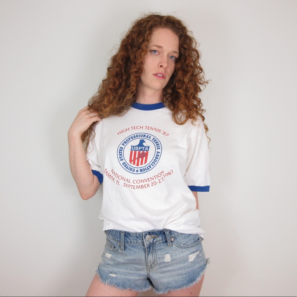 Vintage Tennis Graphic Ringer Tee